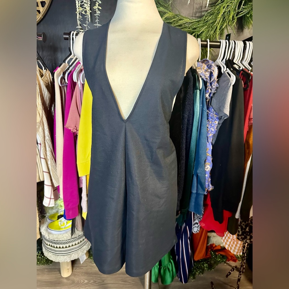NWOT ZARA Deep V Short Romper
